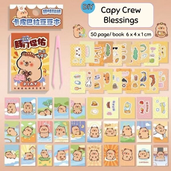 Set of 4 Mini Capybara Dress-Up Sticker Books - Image 4