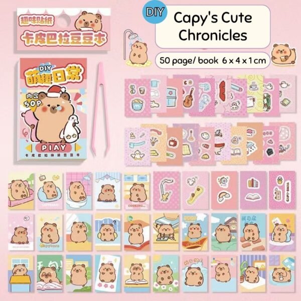 Set of 4 Mini Capybara Dress-Up Sticker Books - Image 5