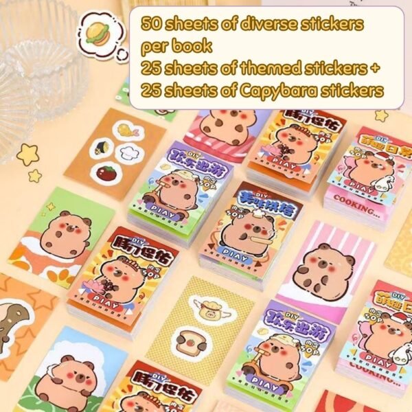 Set of 4 Mini Capybara Dress-Up Sticker Books - Image 6