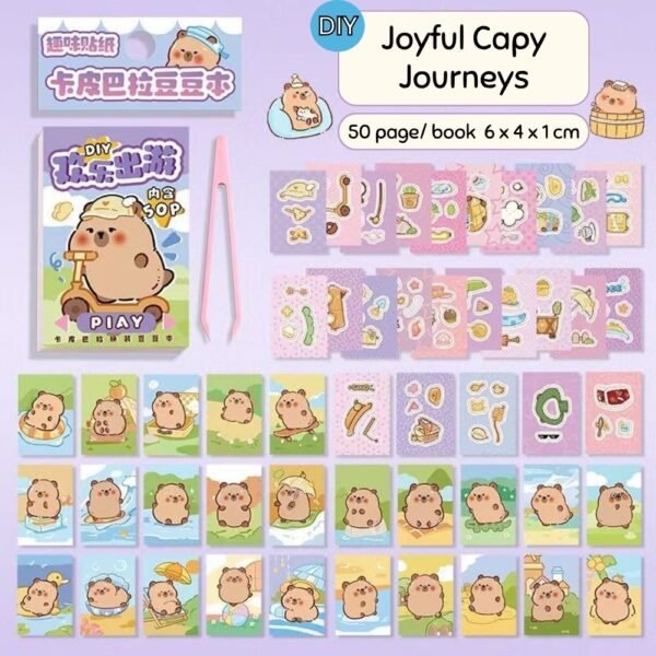 Set of 4 Mini Capybara Dress-Up Sticker Books - Image 2