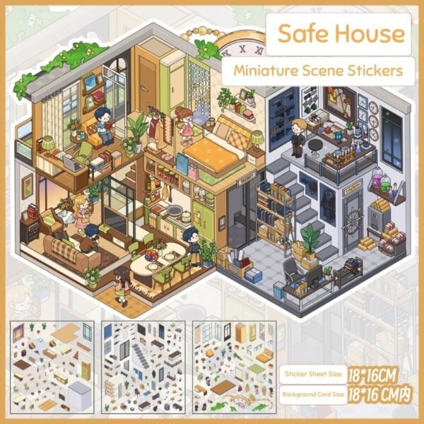 FH03 Espionage Scene Sticker Set: 4 Immersive Spy Scenes 3D Stickers - Image 2